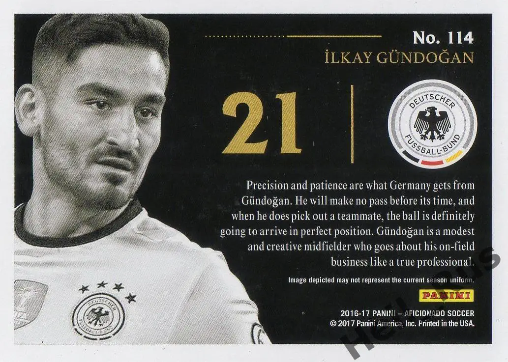 Карточка Илкай Гюндоган (Германия, Манчестер Сити, Боруссия Дортмунд, Барселона) 1