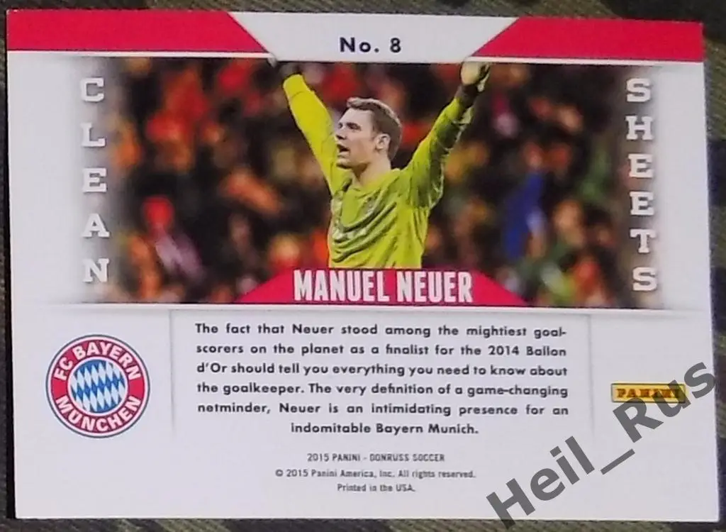 Футбол Карточка Manuel Neuer / Мануэль Нойер (Бавария Мюнхен) Panini/Панини 2015 1