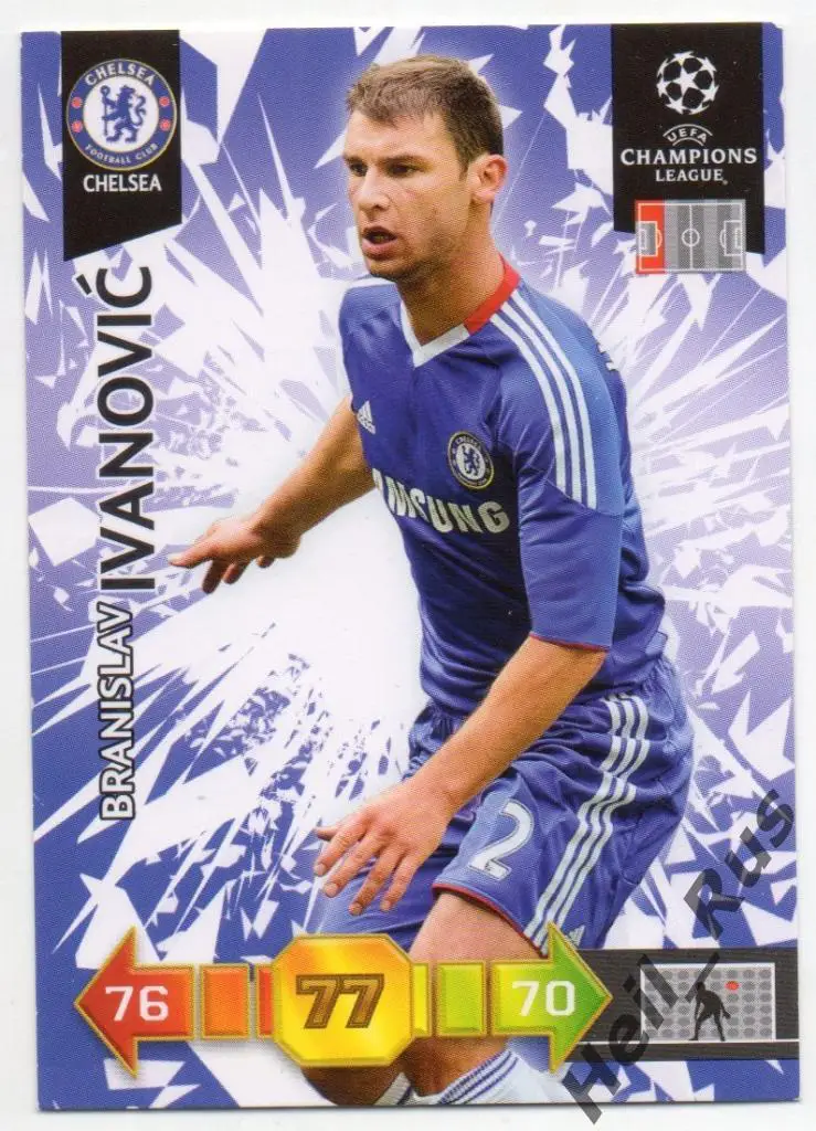 Футбол Карточка Бранислав Иванович Челси, Зенит/Локомотив Лига Чемпионов 2010-11