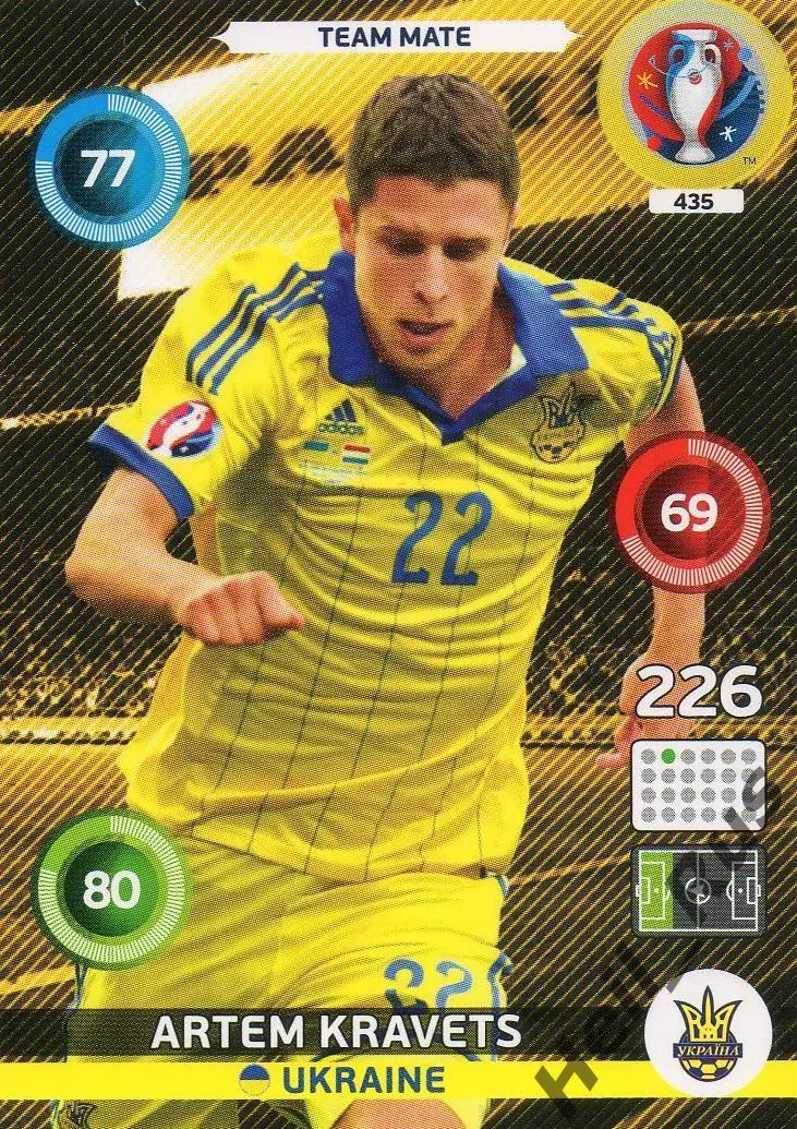 Футбол Карточка Артем Кравец (Украина, Динамо Киев) Euro/Евро 2016 Panini/Панини