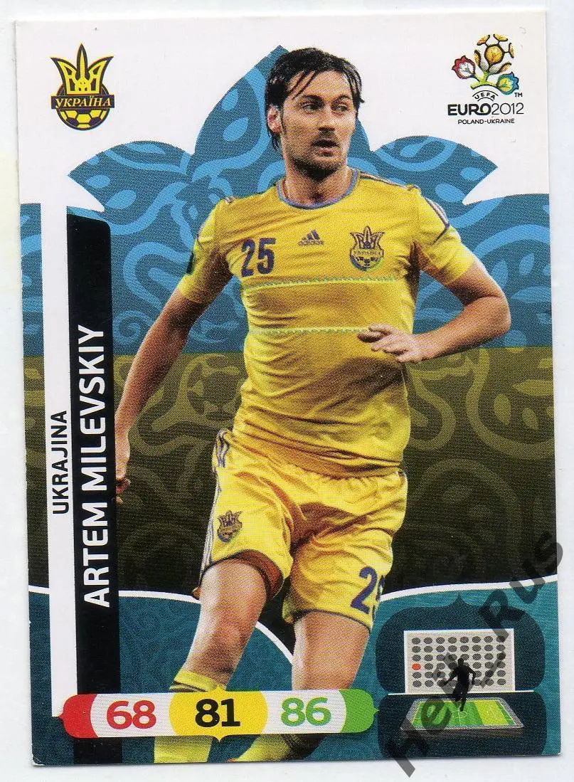 Футбол Карточка Артем Милевский Украина, Динамо Киев Тосно Euro/Евро 2012 Panini