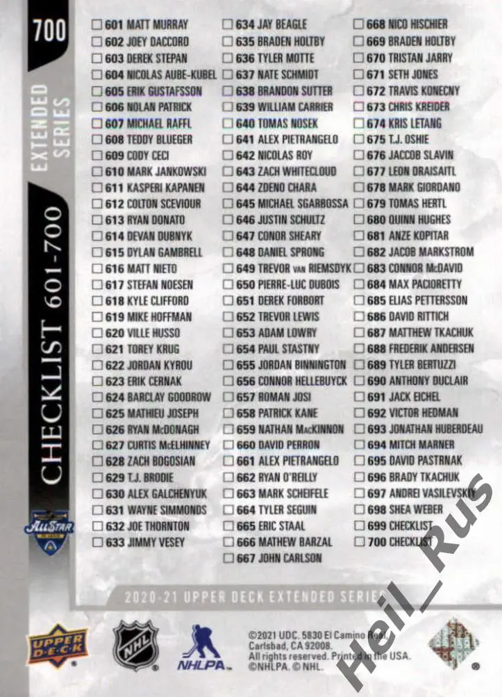 Хоккей Карточка Коннор Макдэвид/Леон Драйзайтль Edmonton Oilers/Эдмонтон НХЛ/NHL 1