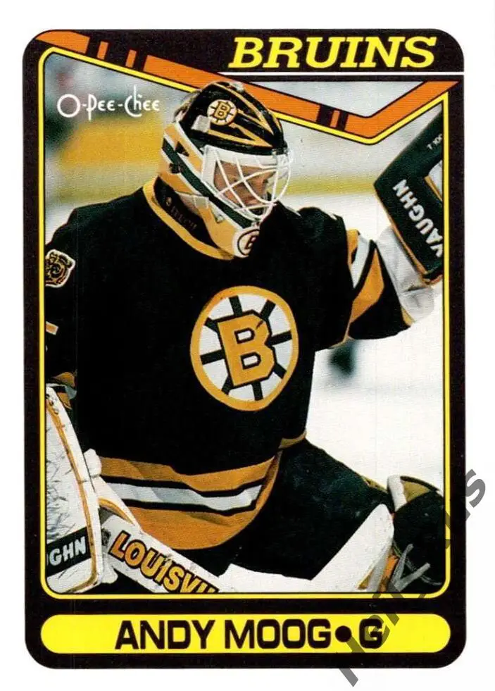 Хоккей. Карточка Andy Moog / Энди Муг (Boston Bruins/Бостон Брюинз) НХЛ/NHL
