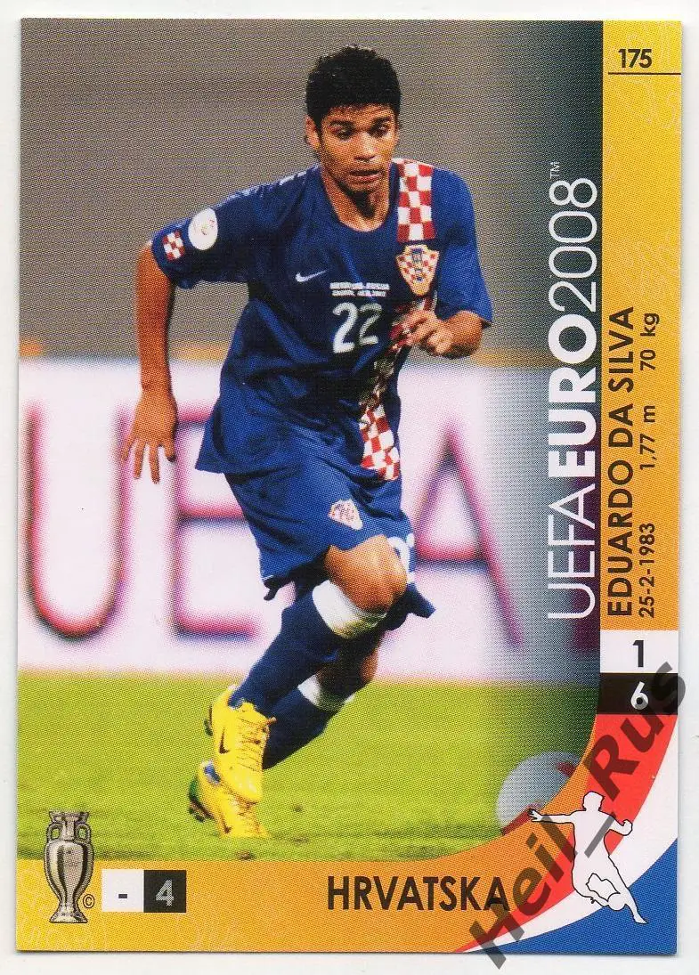 Футбол Карточка Эдуардо (Хорватия, Шахтер Донецк, Арсенал) Euro/Евро 2008 Panini