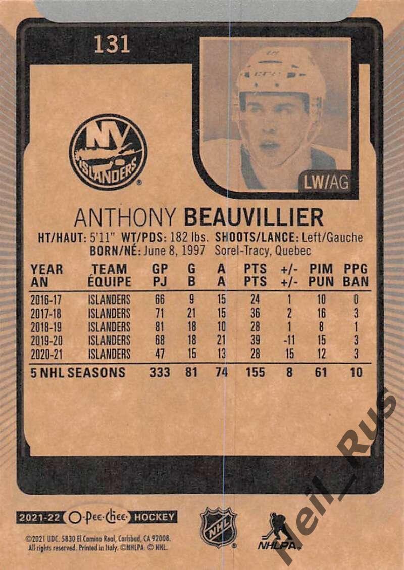 Хоккей; Карточка Anthony Beauvillier/Энтони Бовилье (New York Islanders) НХЛ/NHL 1