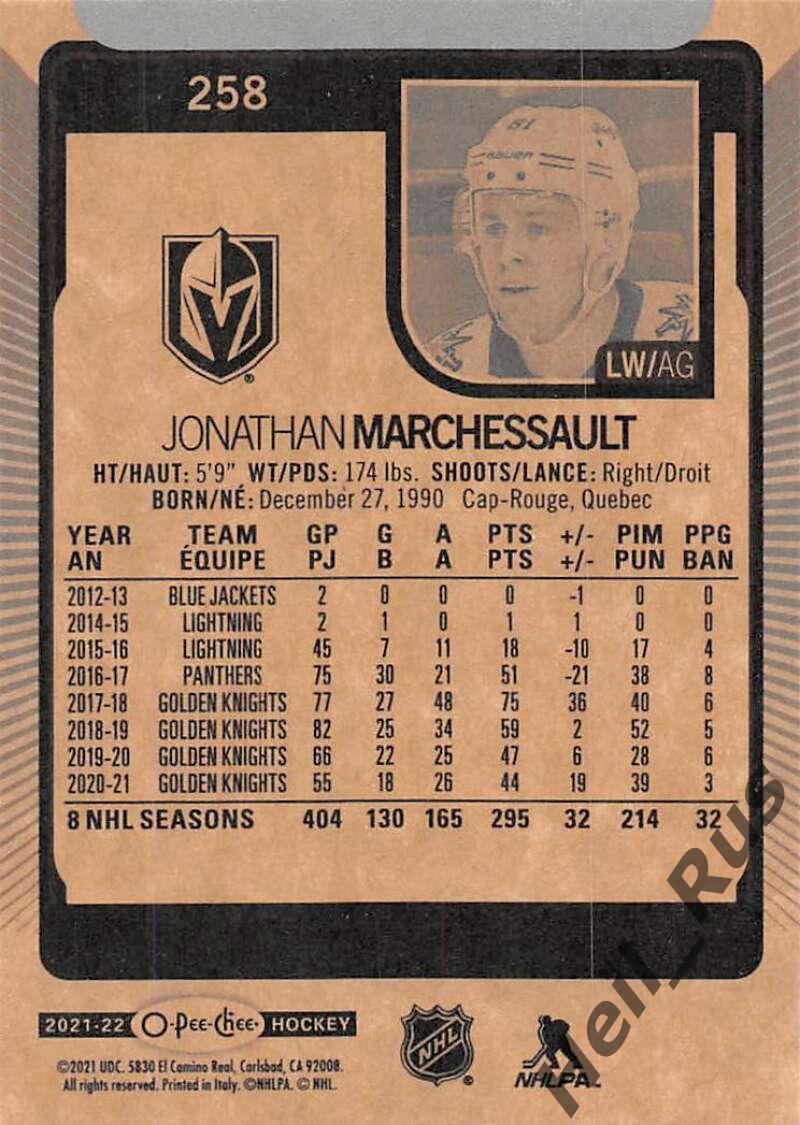Карточка Jonathan Marchessault/Джонатан Маршессо (Vegas Golden Knights) НХЛ/NHL 1