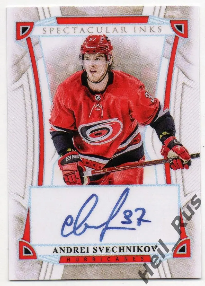 Карточка с напечатанным автографом Андрей Свечников Carolina Hurricanes NHL/НХЛ
