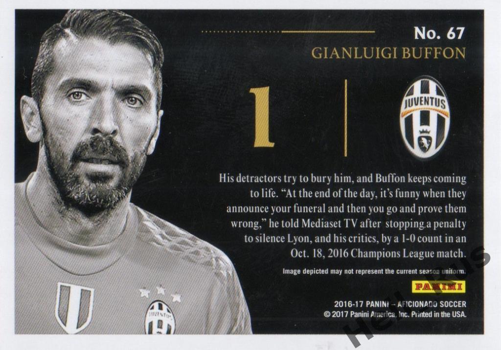 Футбол. Карточка Gianluigi Buffon / Джанлуиджи Буффон (Juventus/Ювентус) Panini 1