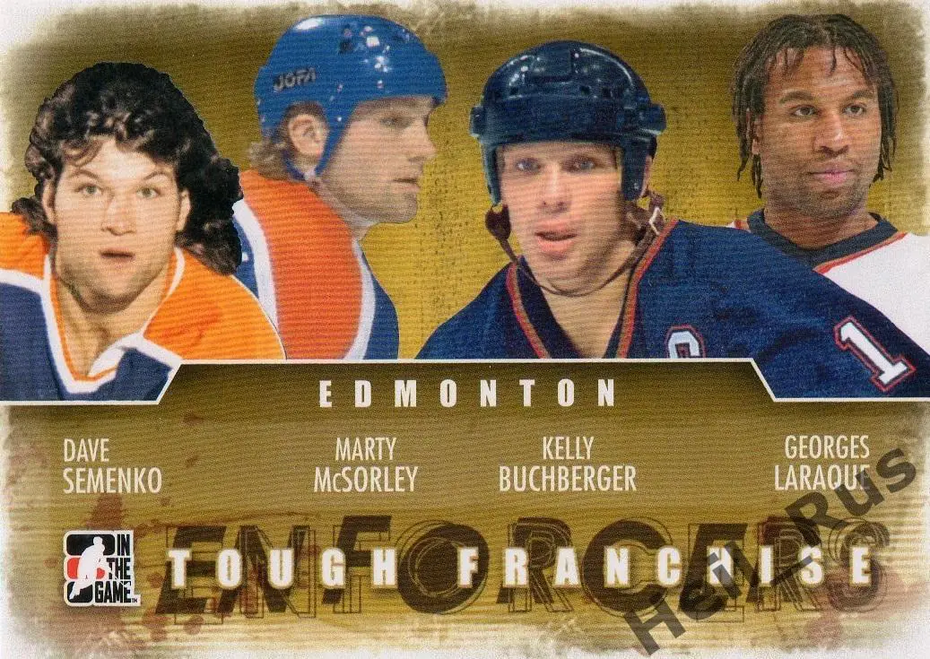 Карточка Edmonton Oilers/Эдмонтон Ойлерз Семенко/Максорли/Букбергер/Ларак НХЛ