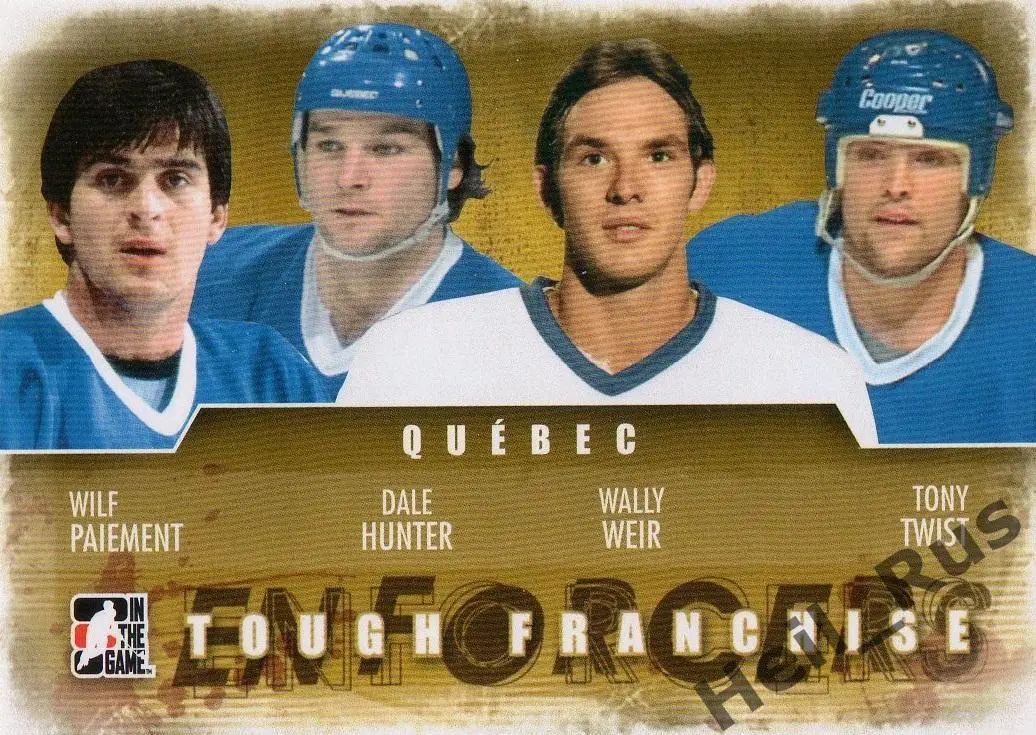 Хоккей Карточка Quebec Nordiques/Квебек Нордикс Пэйман/Хантер/Вейр/Твист НХЛ/NHL