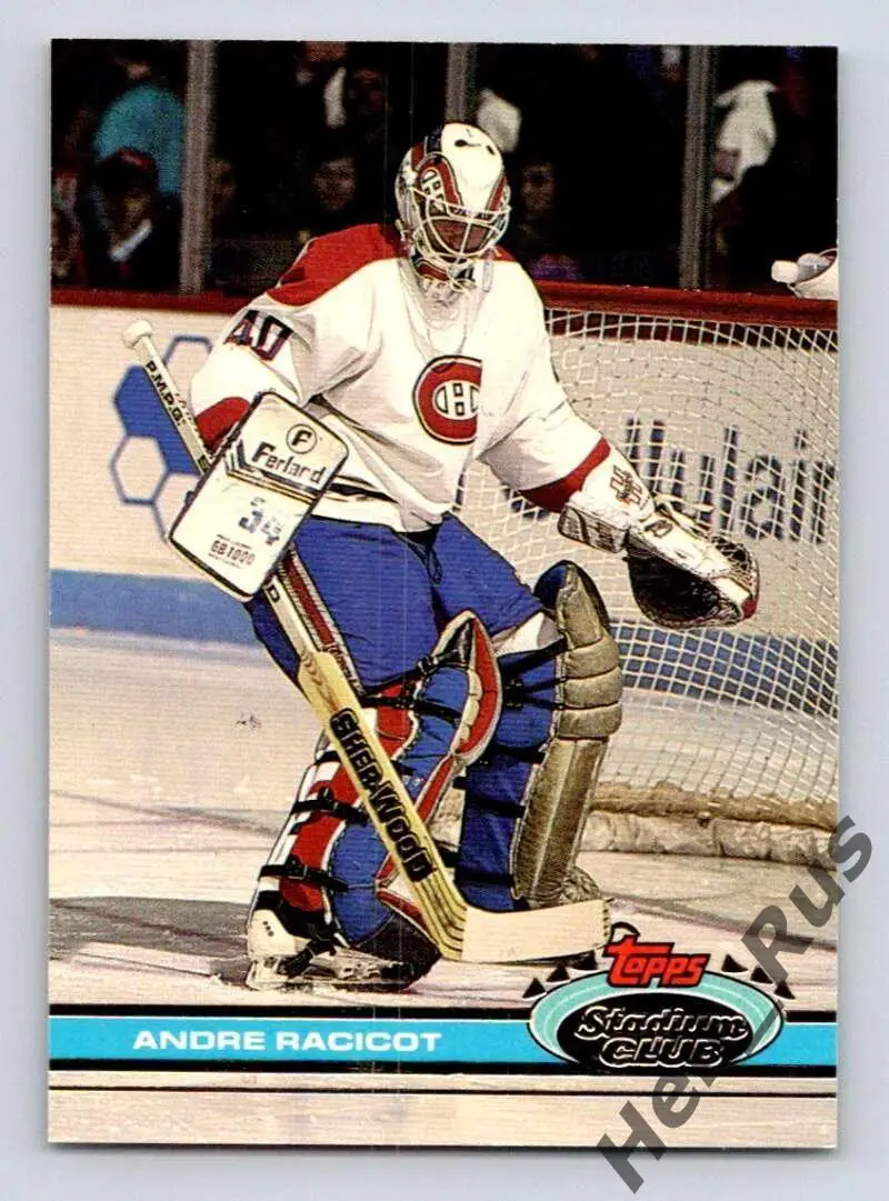 Хоккей; Карточка Andre Racicot/Андре Расикот Montreal Canadiens/Монреаль НХЛ/NHL