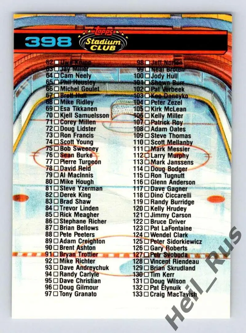 Хоккей. Карточка Checklist/Чеклист коллекции 1991-92 TOPPS Stadium Club НХЛ/NHL 1
