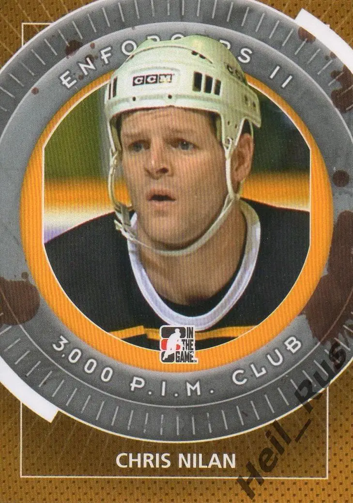 Хоккей. Карточка Chris Nilan/Крис Нилан (Boston Bruins / Бостон Брюинз) НХЛ/NHL