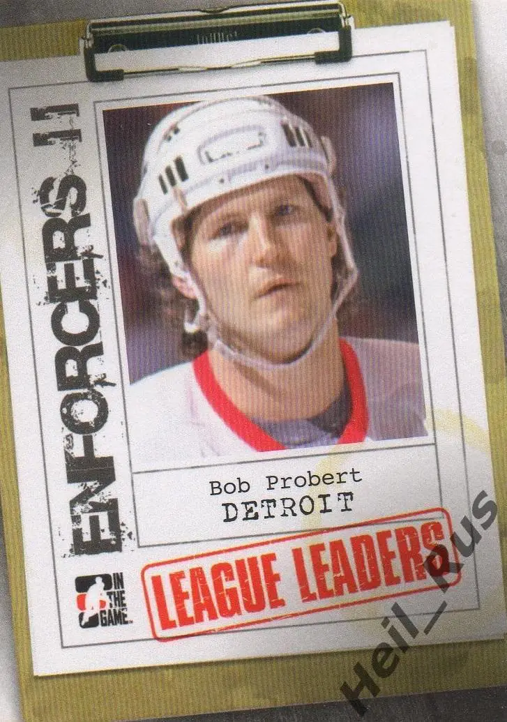Хоккей. Карточка Bob Probert/Боб Проберт (Detroit Red Wings / Детройт) НХЛ/NHL