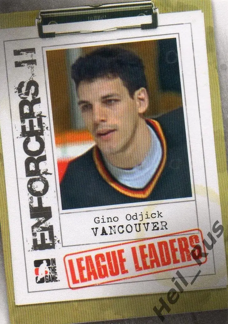 Хоккей. Карточка Gino Odjick/Джино Оджик (Vancouver Canucks/Ванкувер) НХЛ/NHL