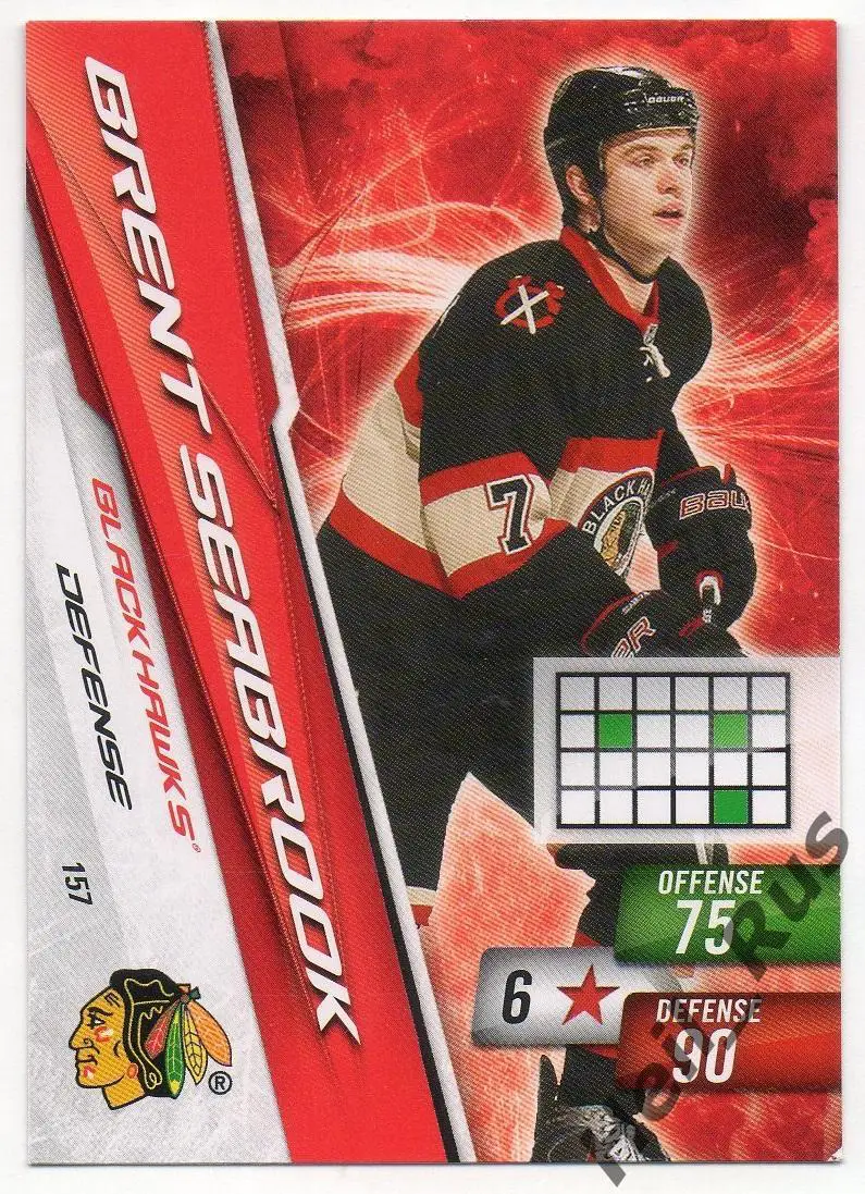 Хоккей; Карточка Brent Seabrook/Брент Сибрук (Chicago Blackhawks/Чикаго) НХЛ/NHL