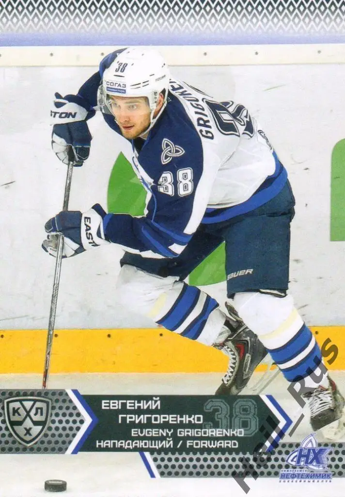 Хоккей. Карточка Евгений Григоренко (Нефтехимик Нижнекамск) КХЛ 2015/16 SeReal