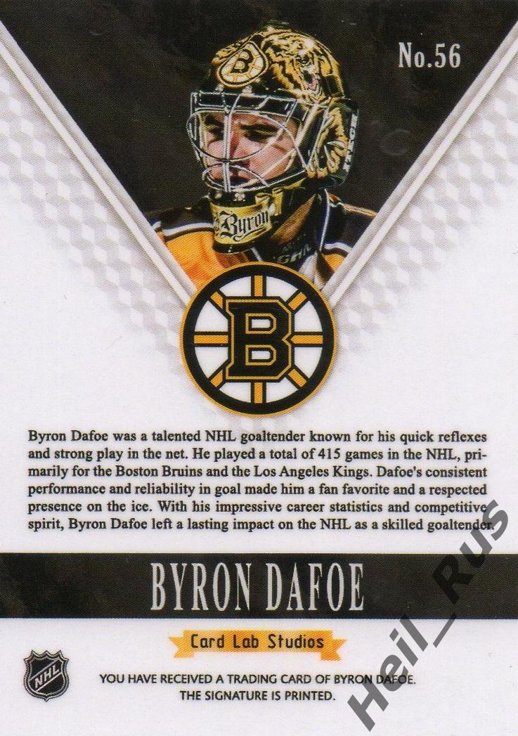 Хоккей. Карточка Byron Dafoe/Байрон Дафо (Boston Bruins/Бостон Брюинз) НХЛ/NHL 1