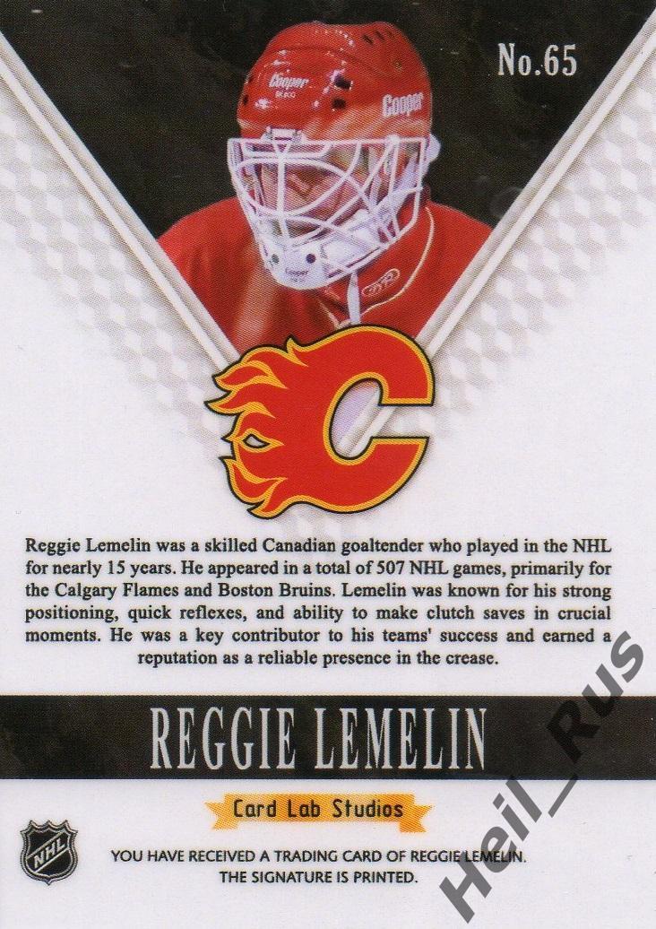 Карточка Reggie Lemelin/Режан Лемелин (Calgary Flames/Калгари Флэймз) НХЛ/NHL 1