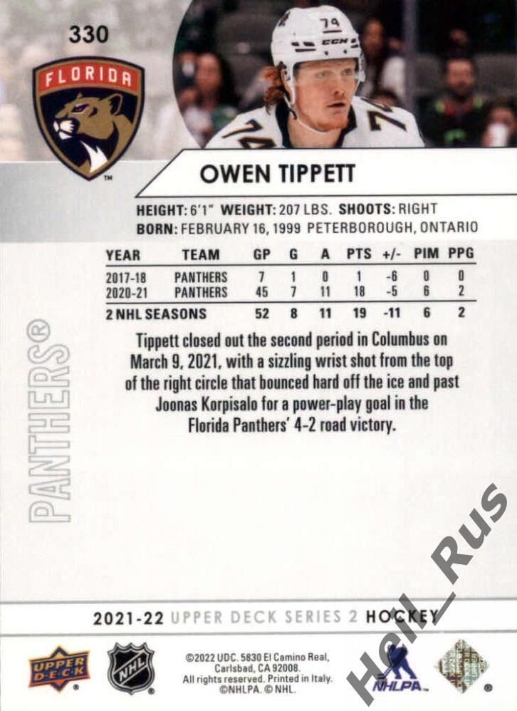 Хоккей. Карточка Owen Tippett/Оуэн Типпетт (Florida Panthers / Флорида) НХЛ/NHL 1