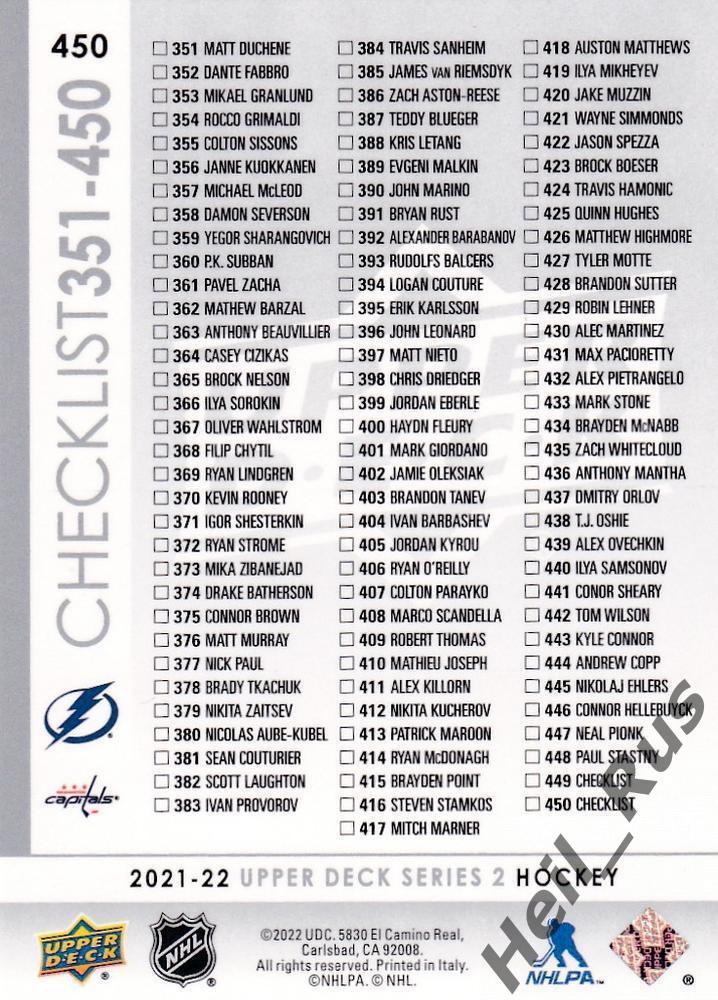 Никита Кучеров/Александр Овечкин Tampa Bay Lightning/Washington Capitals НХЛ/NHL 1