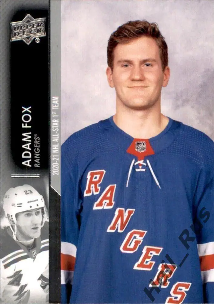 Хоккей Карточка Adam Fox/Адам Фокс (New York Rangers/Нью-Йорк Рейнджерс) НХЛ/NHL