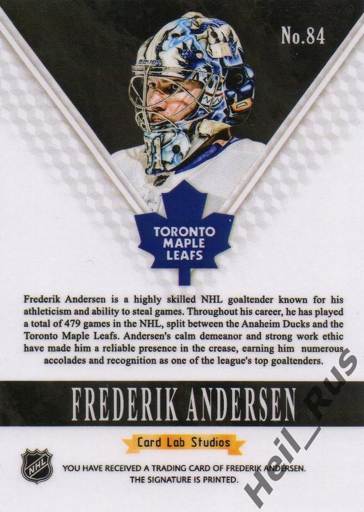Карточка Frederik Andersen/Фредерик Андерсен Toronto Maple Leafs/Торонто НХЛ/NHL 1