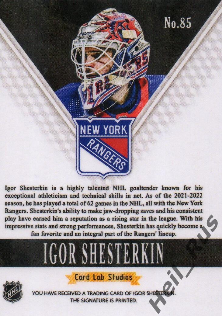 Хоккей. Карточка Игорь Шестеркин (New York Rangers/Нью-Йорк Рейнджерс) НХЛ/NHL 1