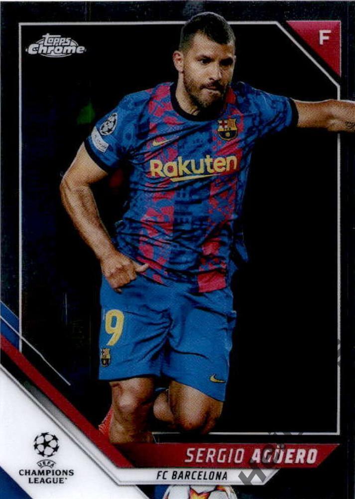 Футбол. Карточка Серхио Агуэро Барселона, Манчестер Сити Лига Чемпионов 2021-22