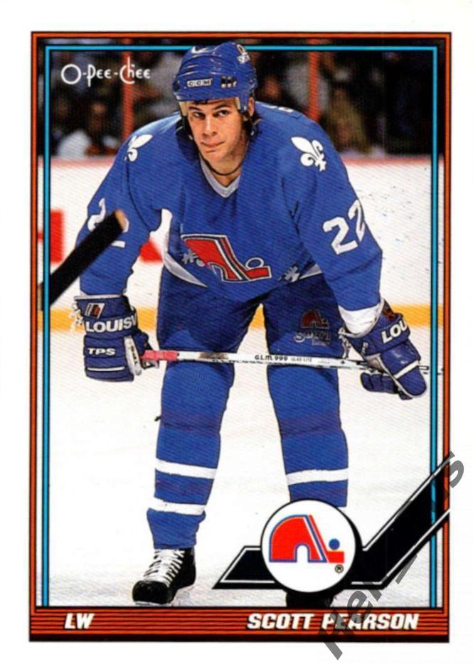 Хоккей. Карточка Scott Pearson/Скотт Пирсон (Quebec Nordiques/Квебек) НХЛ/NHL