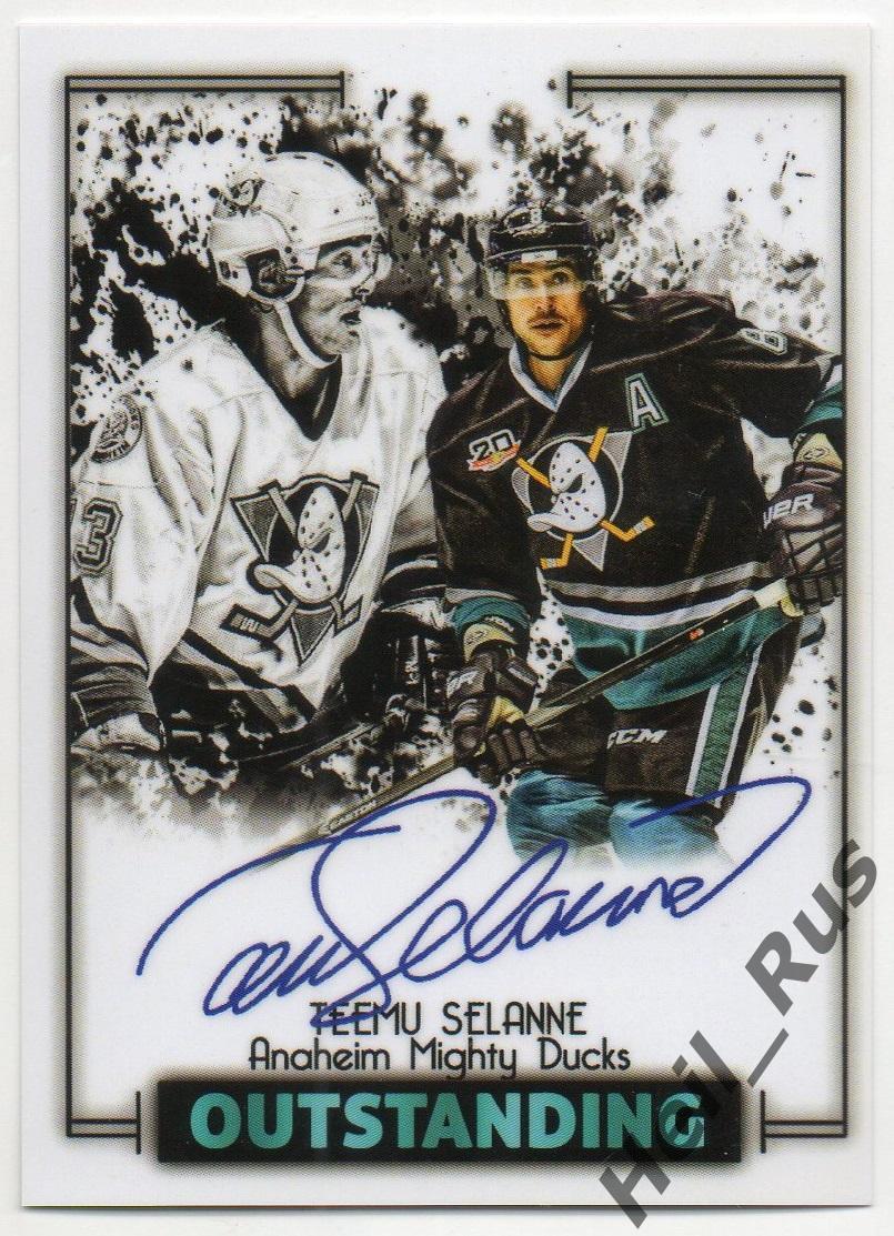 Карточка с напечатанным автографом Теему Селянне (Anaheim Mighty Ducks) НХЛ/NHL