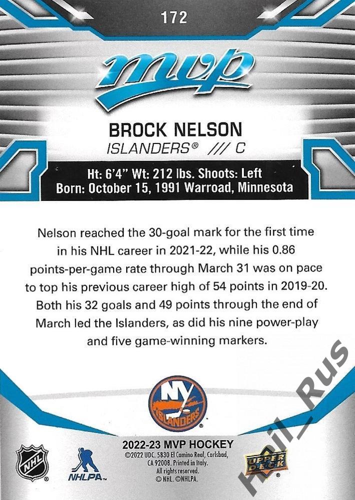 Карточка Brock Nelson/Брок Нельсон New York Islanders/Нью-Йорк Айлендерс НХЛ/NHL 1