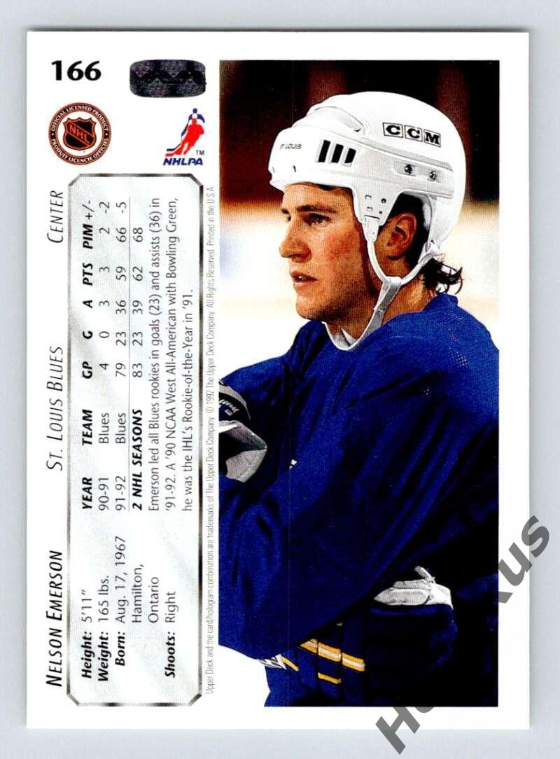 Хоккей Карточка Nelson Emerson/Нельсон Эмерсон St. Louis Blues/Сент-Луис НХЛ-NHL 1