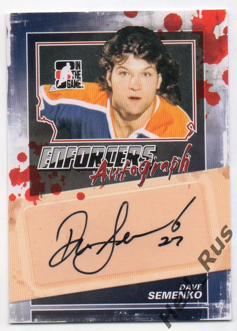 Карточка автограф Dave Semenko/Дэйв Семенко (Edmonton Oilers/Эдмонтон) НХЛ/NHL