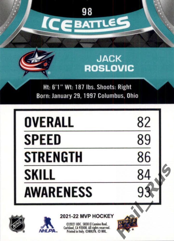 Карточка Jack Roslovic/Джек Рословик (Columbus Blue Jackets/Коламбус) НХЛ/NHL 1