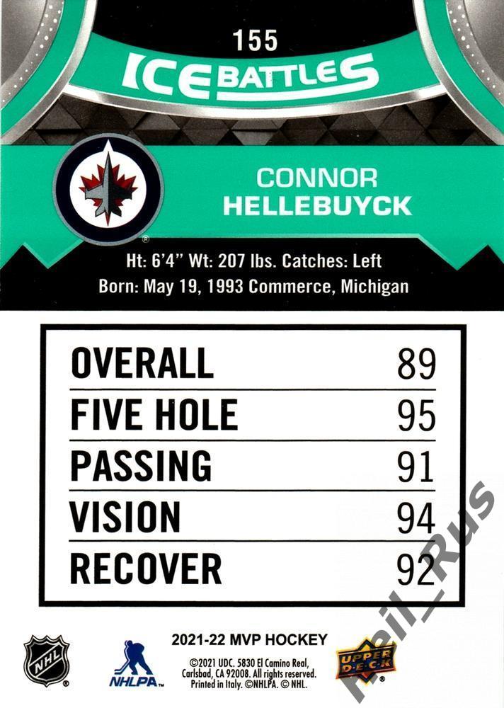 Карточка Connor Hellebuyck/Коннор Хеллебак Winnipeg Jets/Виннипег Джетс NHL/НХЛ 1
