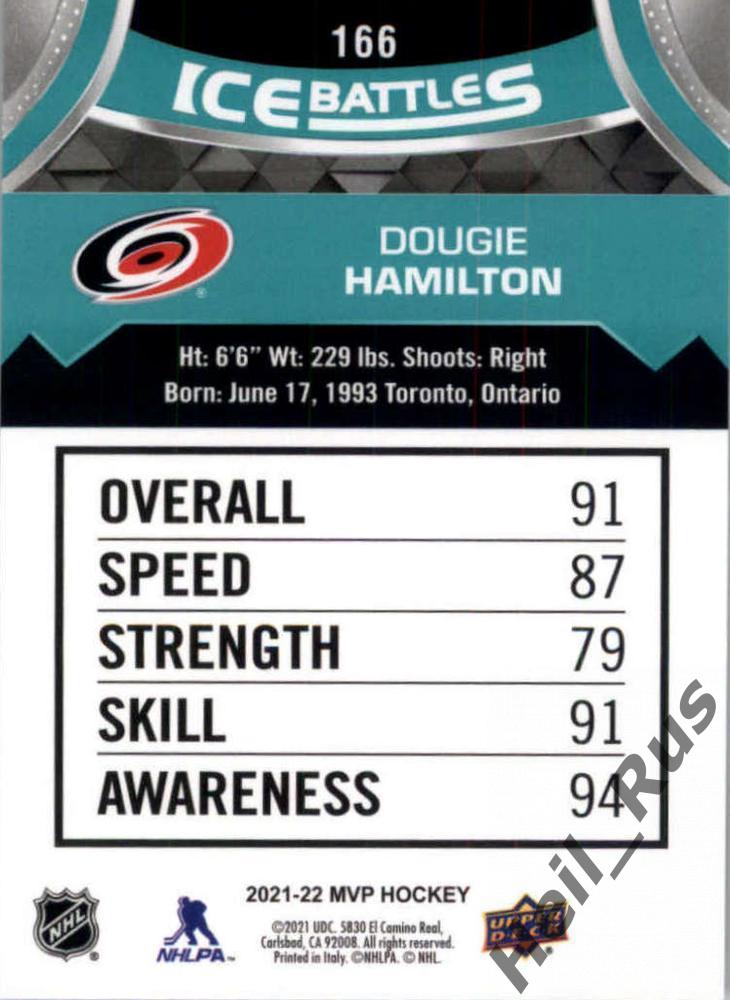Карточка Dougie Hamilton/Дуги Хэмилтон (Carolina Hurricanes/Каролина) НХЛ/NHL 1