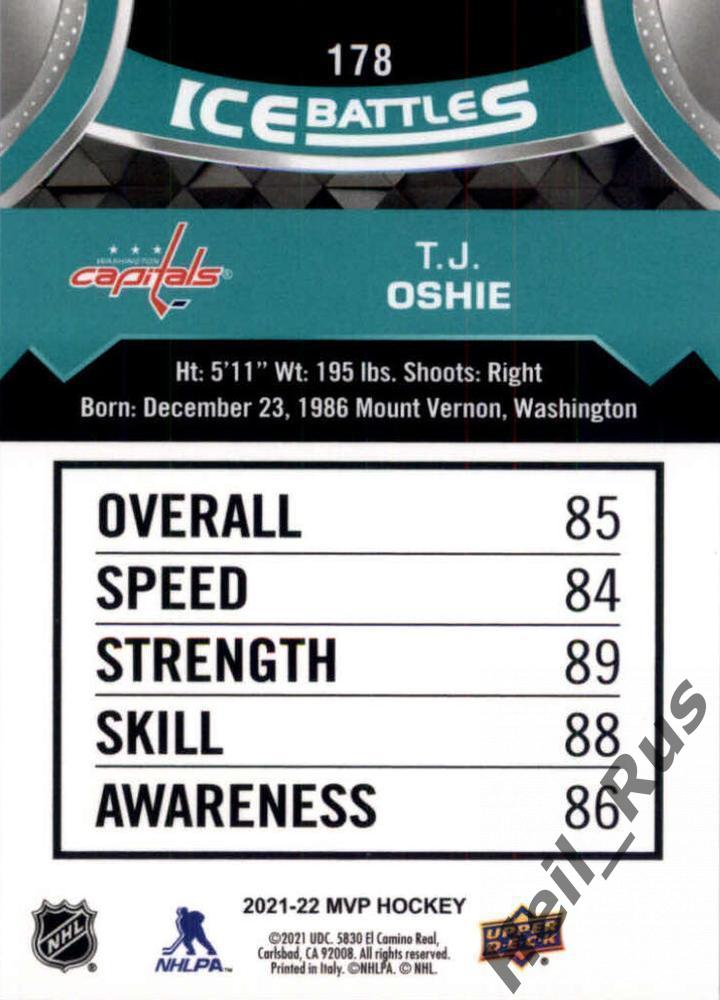 Хоккей Карточка T.J. Oshie/Ти Джей Оши (Washington Capitals/Вашингтон) НХЛ/NHL 1