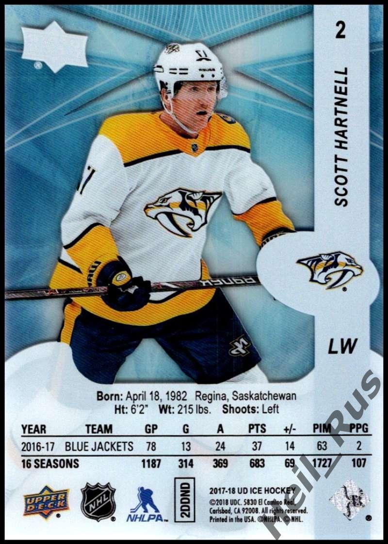 Карточка Scott Hartnell / Скотт Хартнелл (Nashville Predators / Нэшвилл) НХЛ/NHL 1