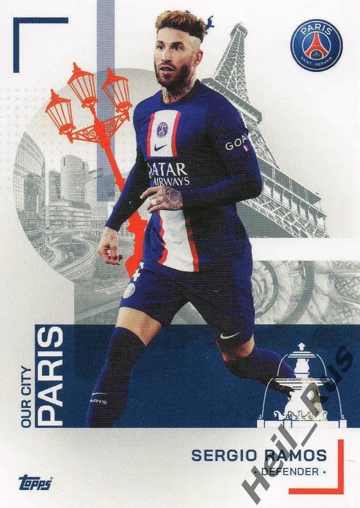 Футбол. Карточка Sergio Ramos/Серхио Рамос (Пари Сен-Жермен/ПСЖ) TOPPS 2022-23
