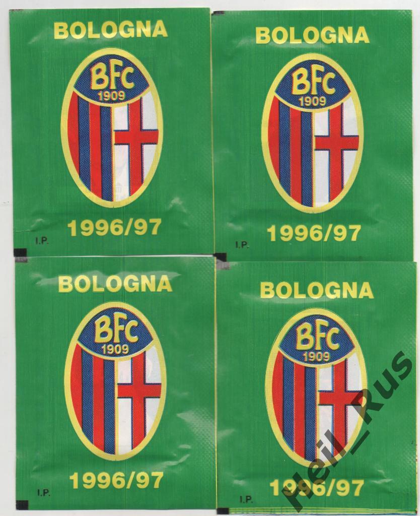 Футбол. Наклейки/стикеры. 4 запечатанных пакетика Bologna/Болонья 1996-1997