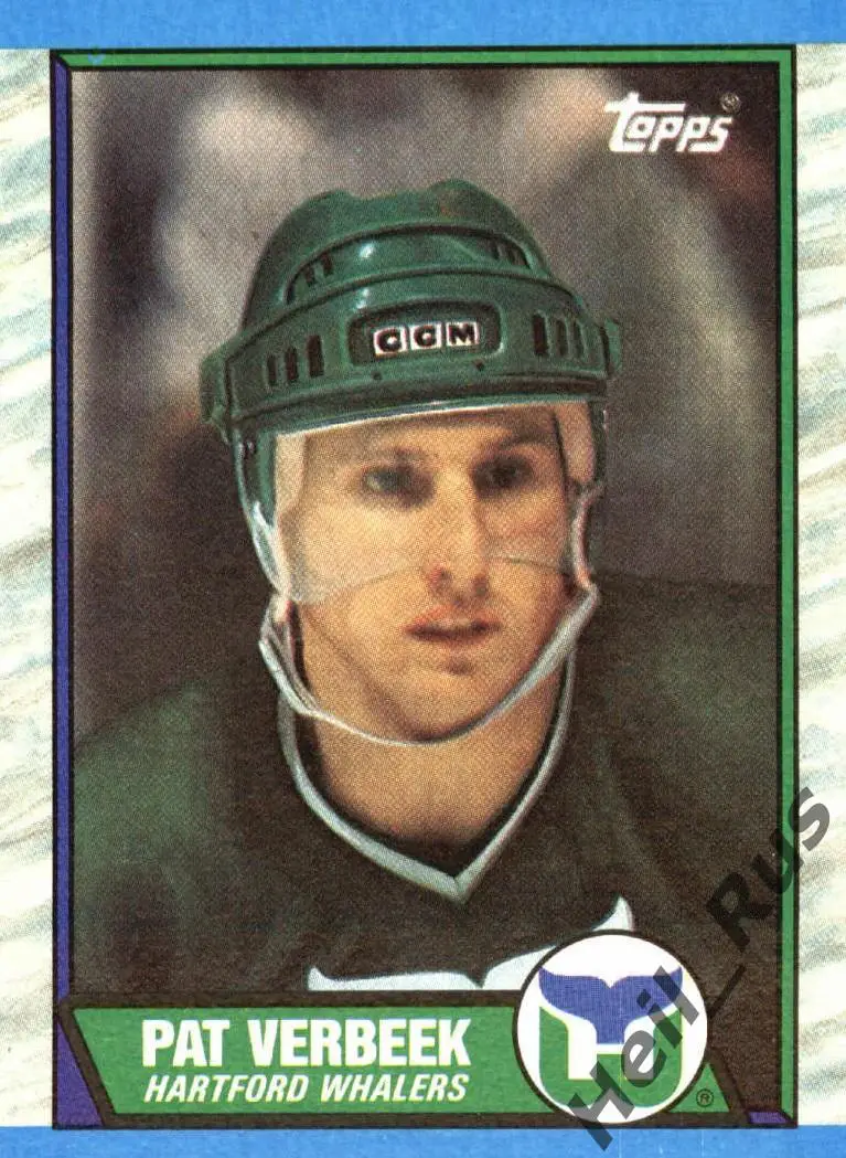 Хоккей. Карточка Pat Verbeek / Пэт Вербик (Hartford Whalers / Хартфорд) НХЛ/NHL