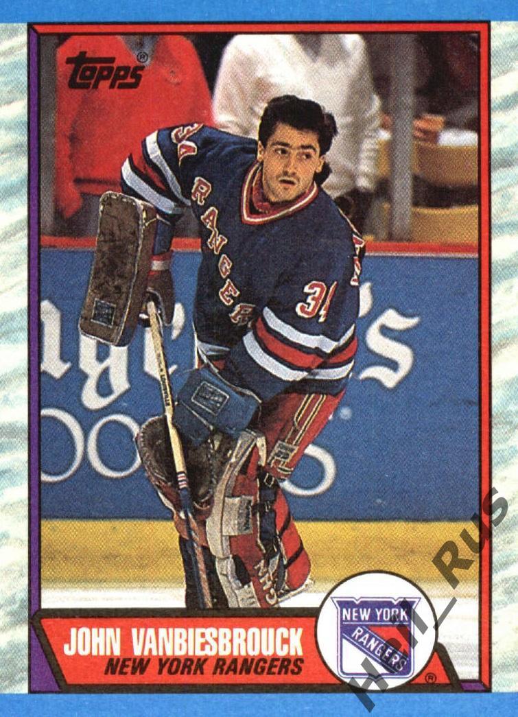 Хоккей. Карточка John Vanbiesbrouck/Джон Ванбисбрук (New York Rangers) НХЛ/NHL