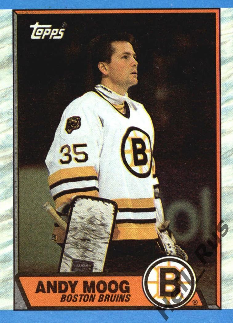 Хоккей Карточка Andy Moog/Энди Муг (Boston Bruins/Бостон Брюинз) НХЛ/NHL 1989-90
