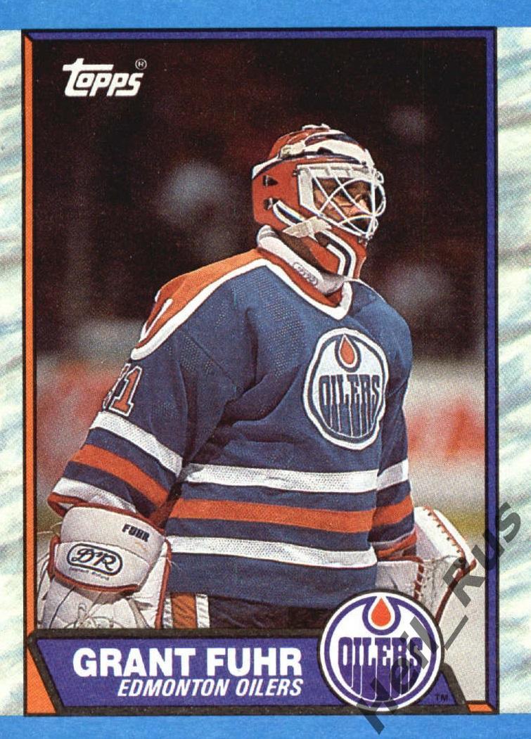 Хоккей; Карточка Grant Fuhr/Грант Фюр (Edmonton Oilers/Эдмонтон Ойлерз) НХЛ/NHL