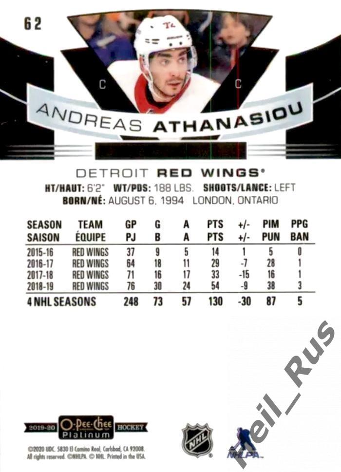 Карточка Andreas Athanasiou/Андреас Атанасиу (Detroit Red Wings/Детройт) НХЛ/NHL 1