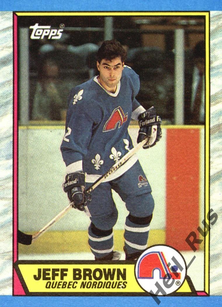 Хоккей. Карточка Jeff Brown/Джефф Браун Quebec Nordiques/Квебек Нордикс НХЛ/NHL