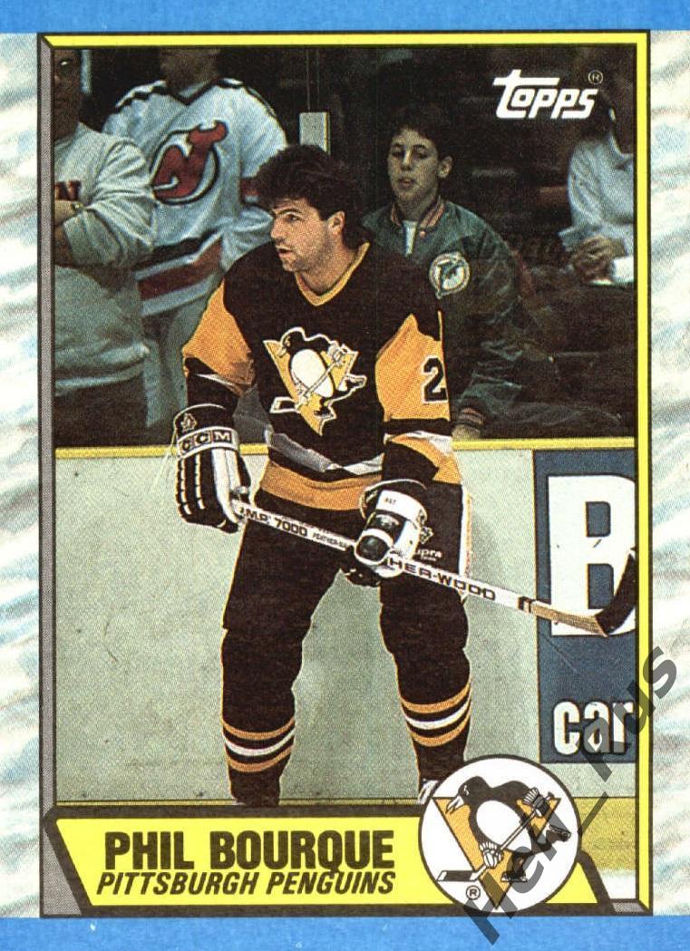 Хоккей. Карточка Phil Bourque / Фил Бурк (Pittsburgh Penguins/Питтсбург) НХЛ/NHL