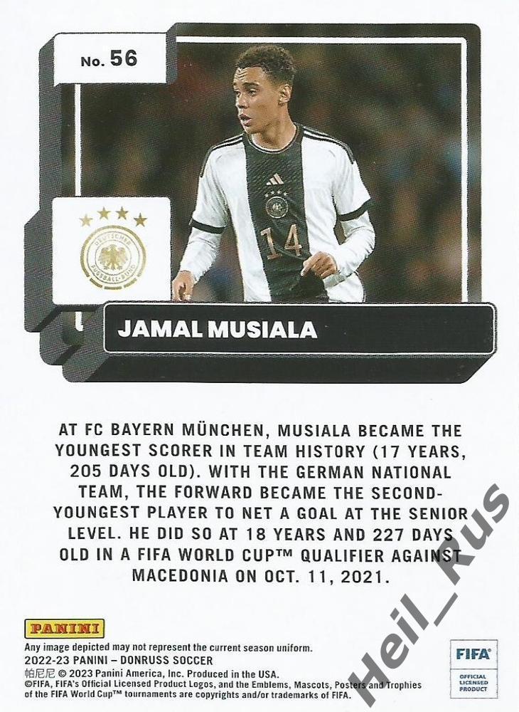 Футбол. Карточка Jamal Musiala/Джамал Мусиала (Германия, Бавария Мюнхен) Panini 1