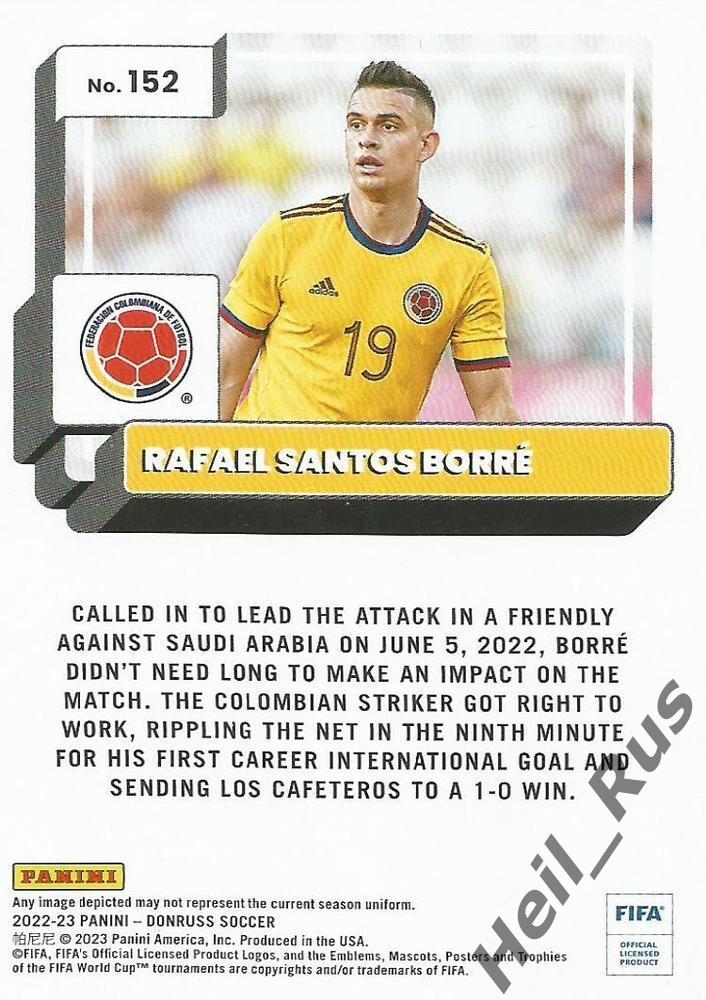 Футбол. Карточка Рафаэль Сантос Борре (Колумбия, Айнтрахт) Panini/Панини 2022-23 1